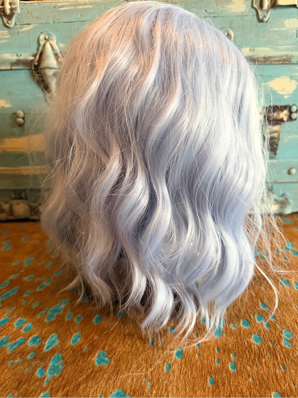 Blue wig